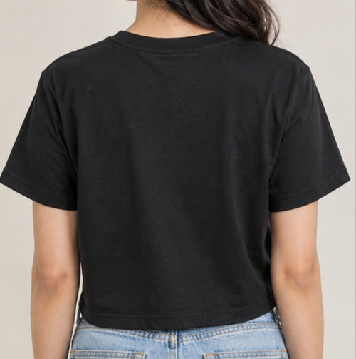 A Lady Graphic Crop Top – 180 GSM – original artwork, back view