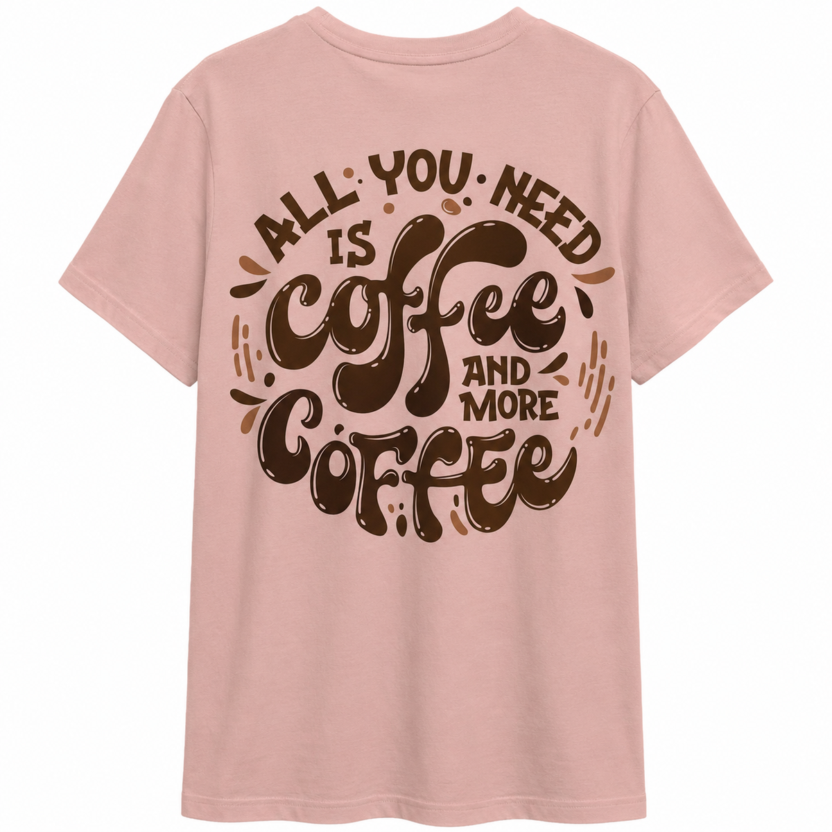 Coffee O'Clock Minimal Tee – Half Sleeve 180 GSM – original artwork, back view