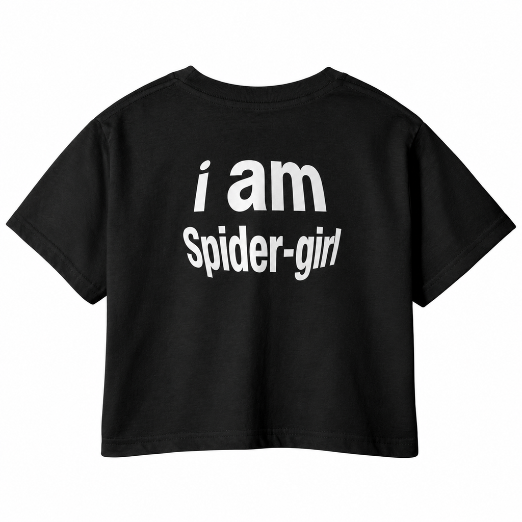 Spider Girl Graphic Crop Top – 180 GSM – original artwork, back view