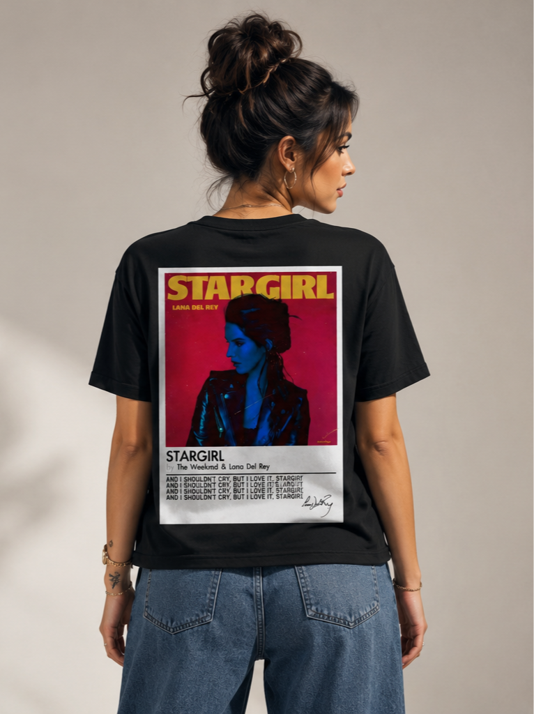 Starboy / Stargirl Couple T-Shirt Set – 180 GSM – worn by actress, back view — STARGIRL