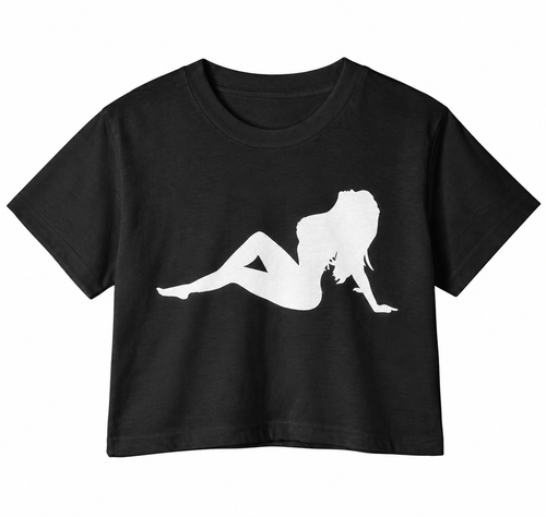 A Lady Graphic Crop Top – 180 GSM – original artwork, front view