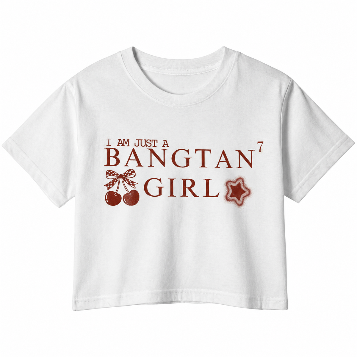 Bangtan Girl Graphic Crop Top – 180 GSM – original artwork, front view