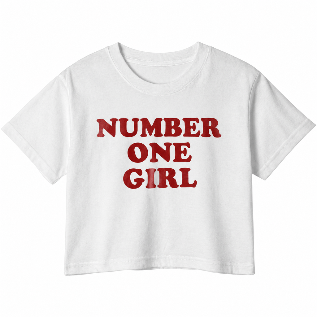 Number One Girl Graphic Crop Top – 180 GSM – original artwork, front view