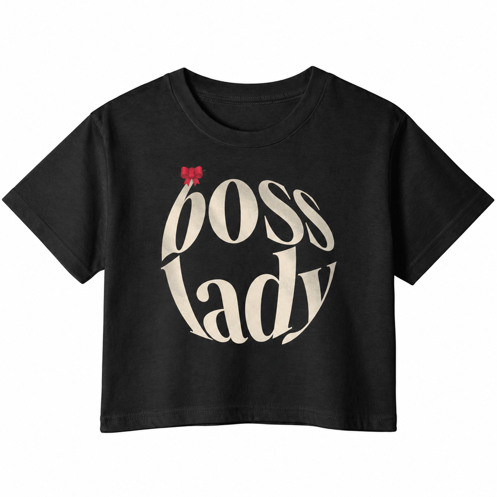 Boss Lady Graphic Crop Top – 180 GSM – original artwork, front view