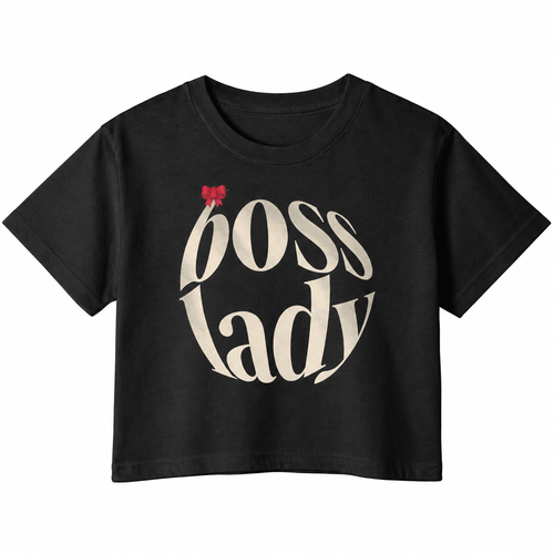 Boss Lady Graphic Crop Top – 180 GSM – original artwork, front view