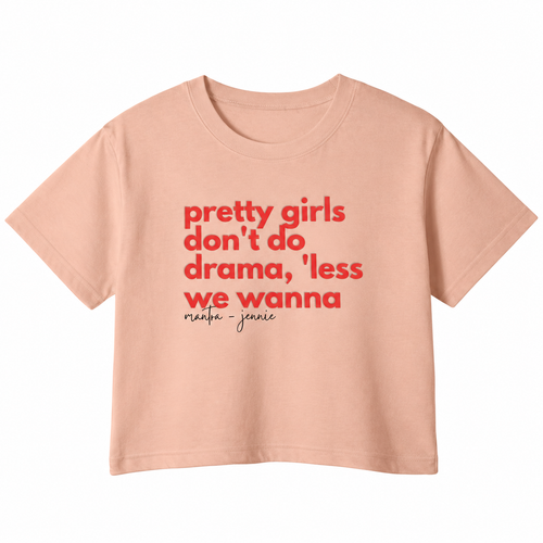 Less We Wanna Graphic Crop Top – 180 GSM – original artwork, front view