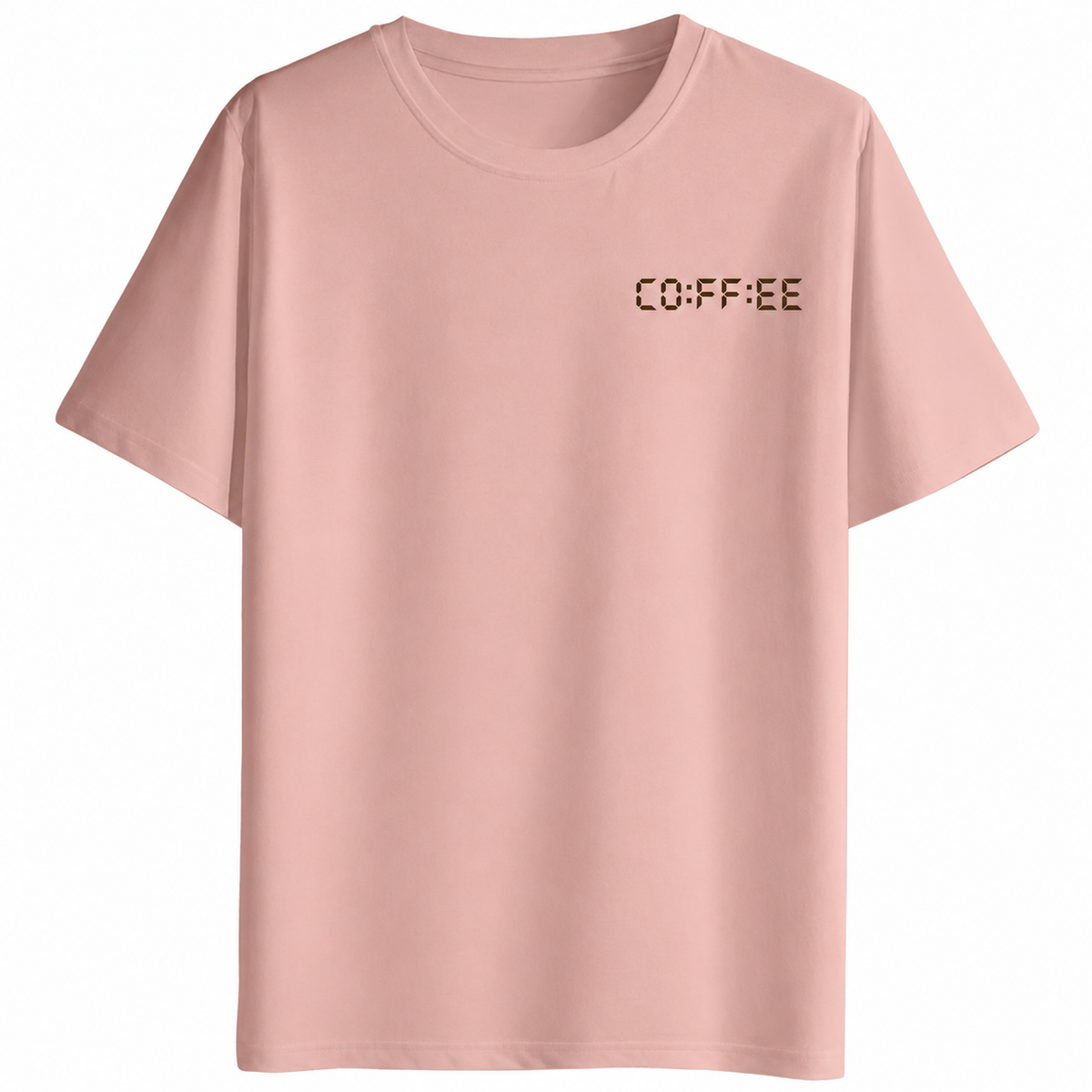 Coffee O'Clock Minimal Tee – Half Sleeve 180 GSM – original artwork, front view