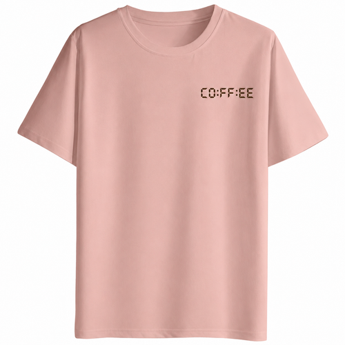 Coffee O'Clock Minimal Tee – Half Sleeve 180 GSM – original artwork, front view
