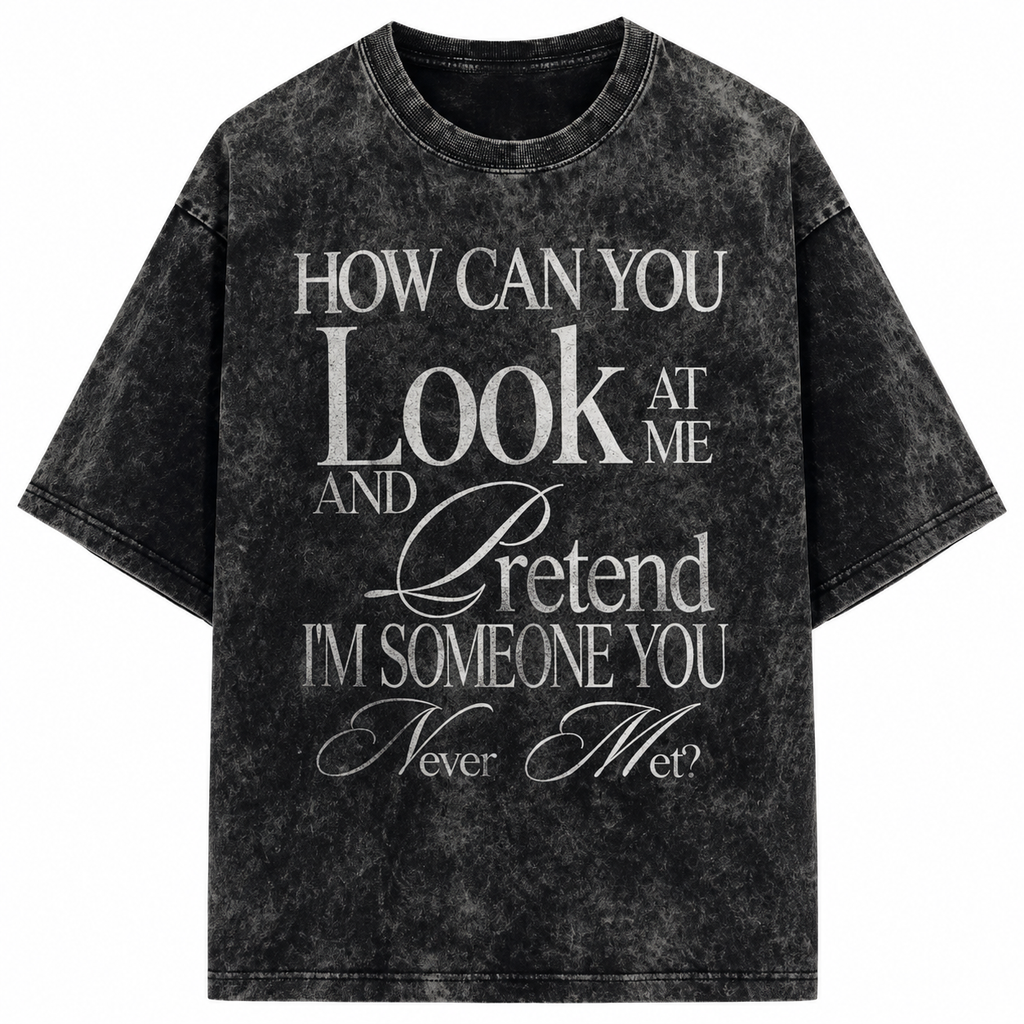 How Can You Acid Washed Oversized Tee – 200 GSM – front view