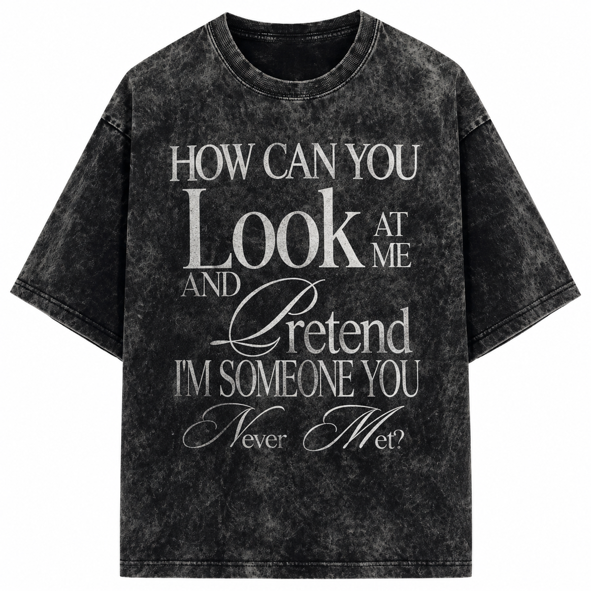 How Can You Acid Washed Oversized Tee – 200 GSM – front view