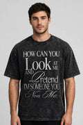 How Can You Acid Washed Oversized Tee – 200 GSM – worn by male model, front view