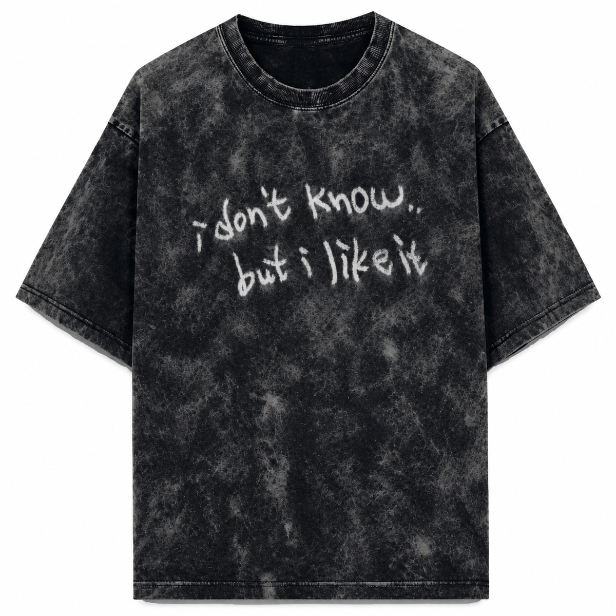 I Like It Acid Washed Oversized Tee – 200 GSM – front view