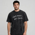 I Like It Acid Washed Oversized Tee – 200 GSM – worn by male model, front view
