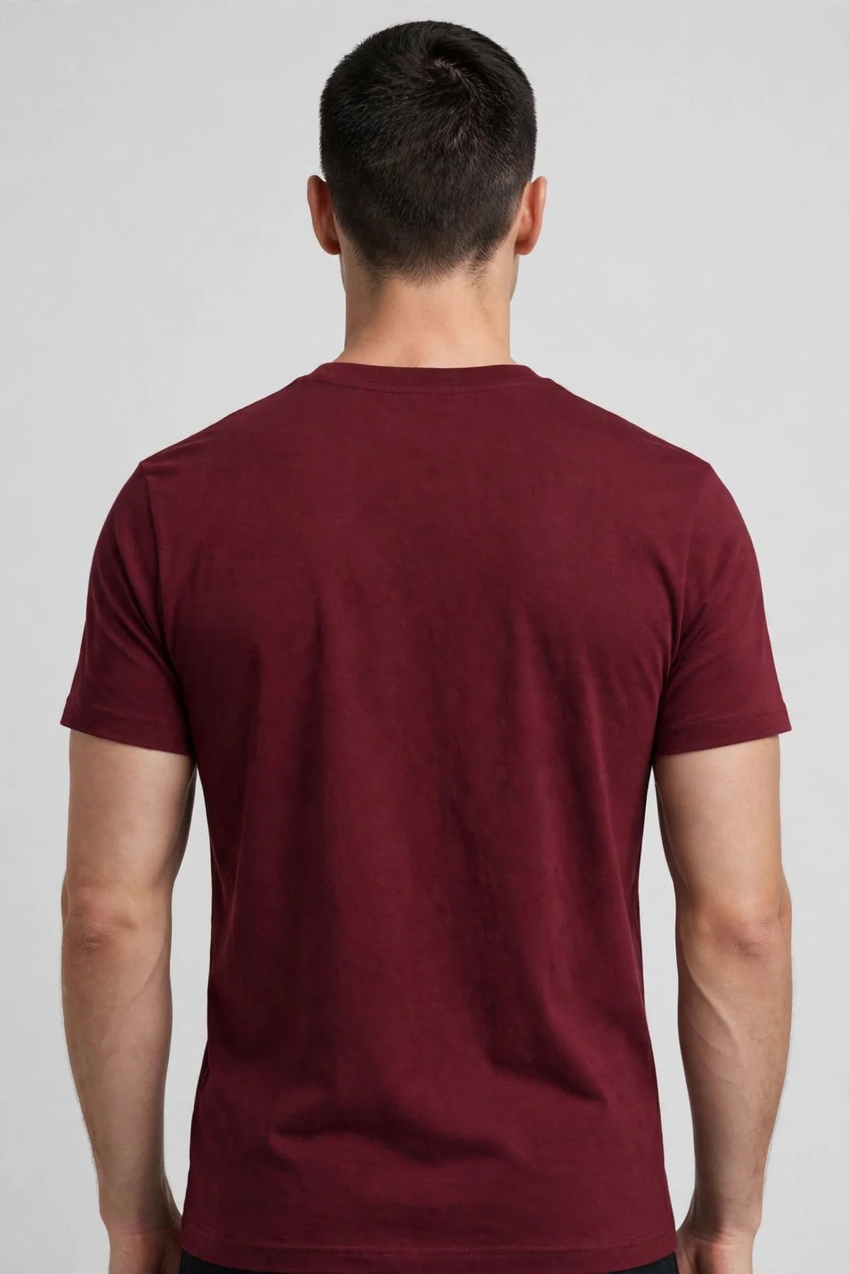 Men Maroon Solid T-Shirt