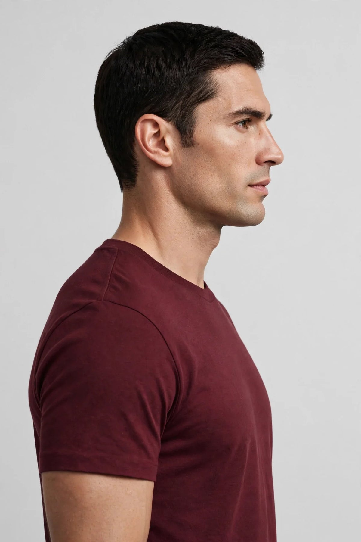 Men Maroon Solid T-Shirt