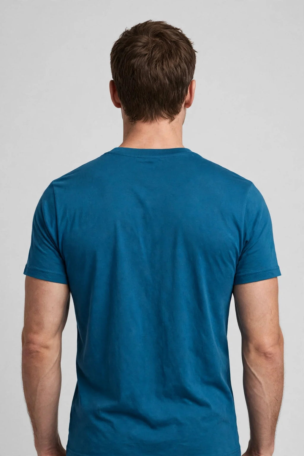 Men Teal Blue Solid T-Shirt