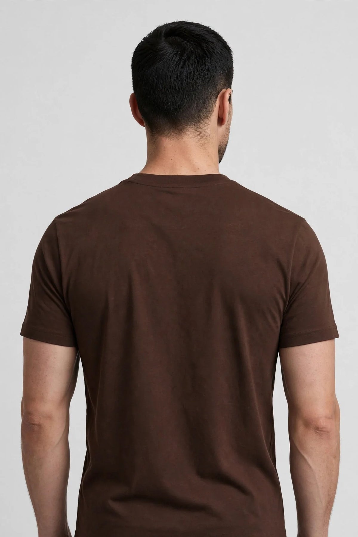 Men Chocolate Brown Solid T-Shirt