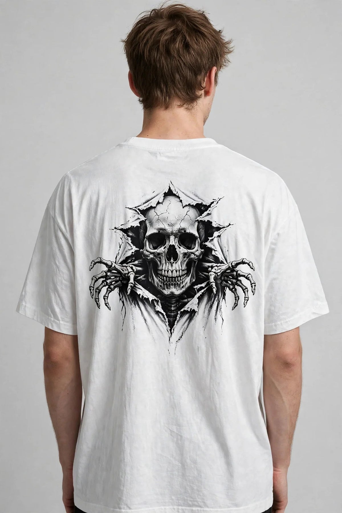 Pineberry Scary Skull Oversized Tee