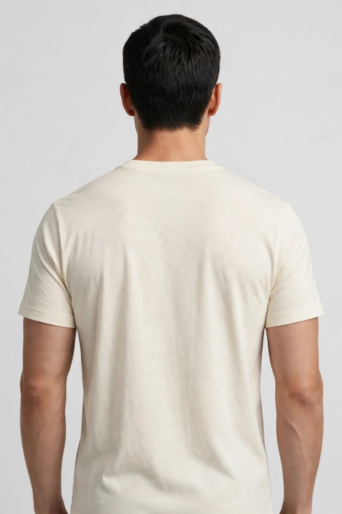 Men Cream Solid T-Shirt