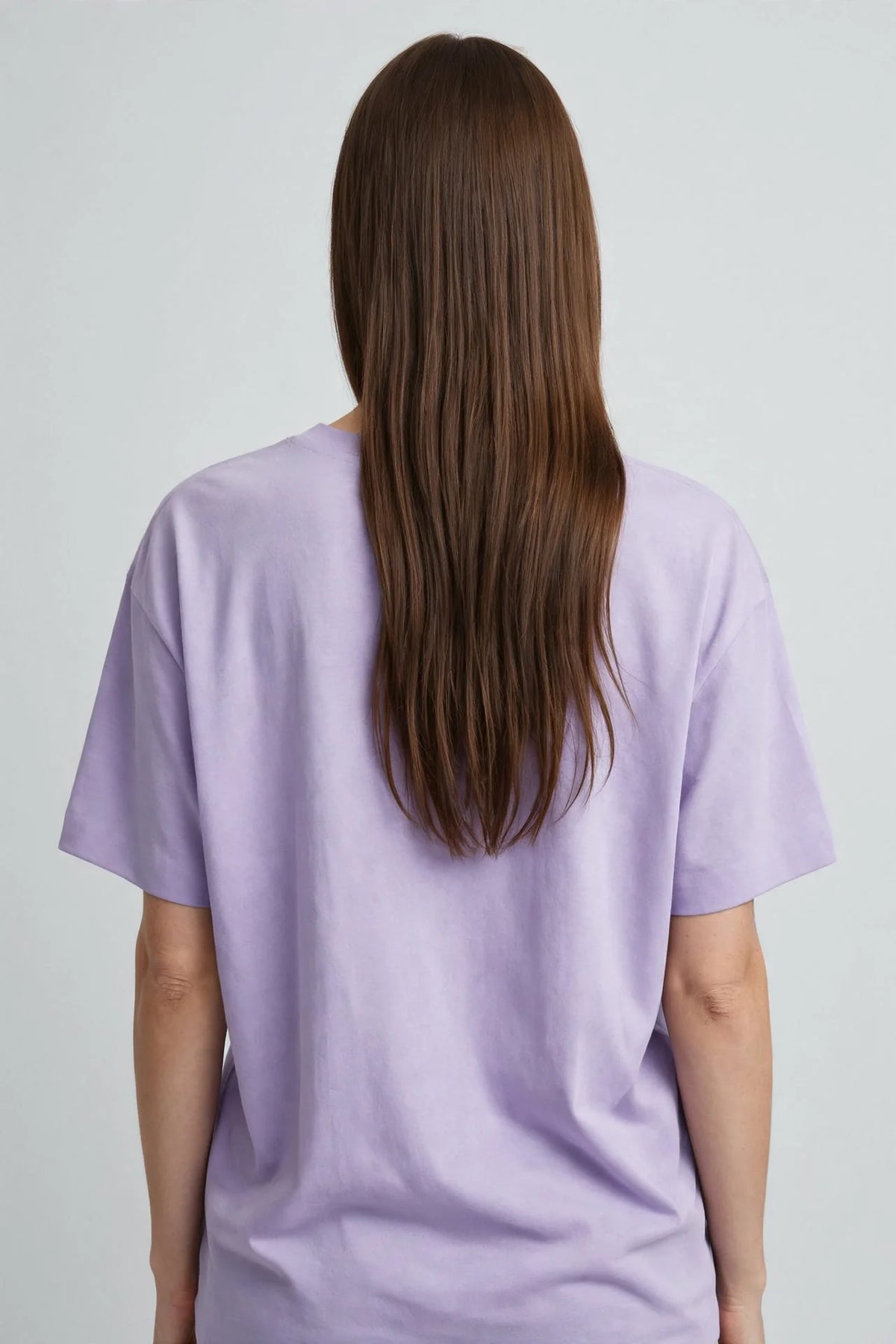 Women Lavender Plain Oversized T-Shirt