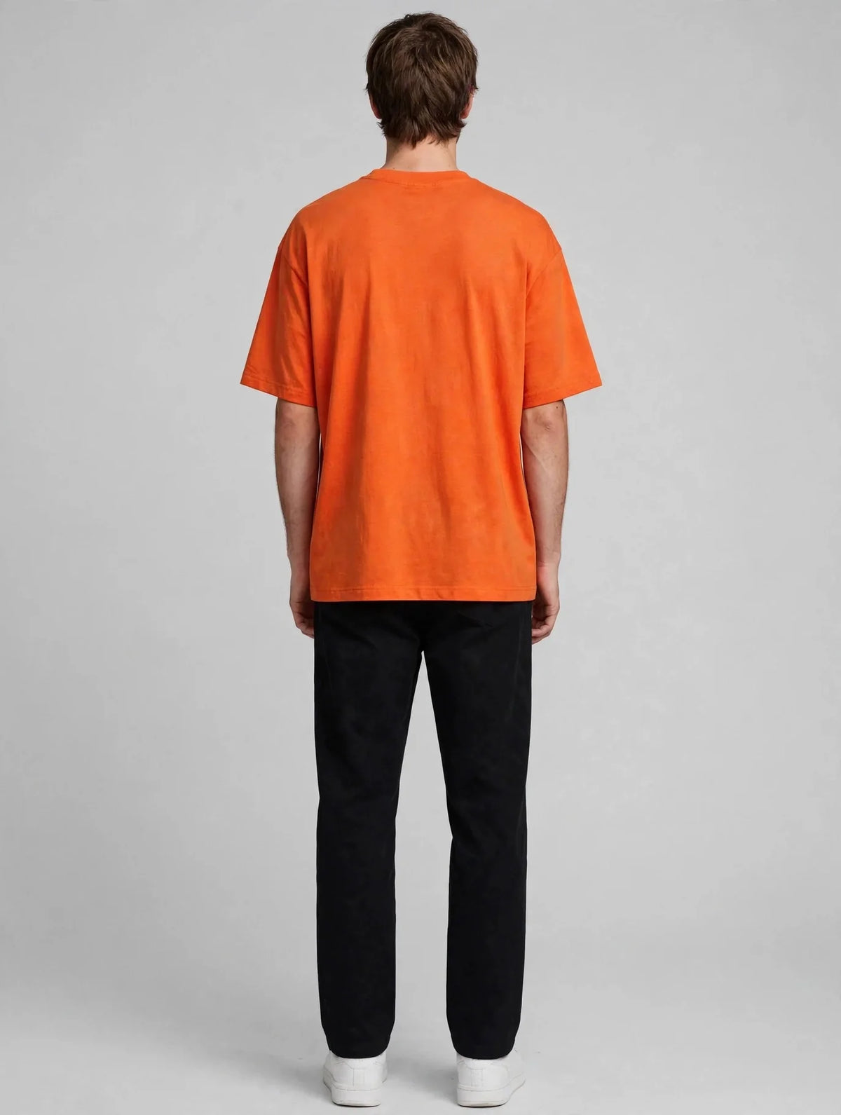 Men Orange Pop Graphic Oversized T-Shirt