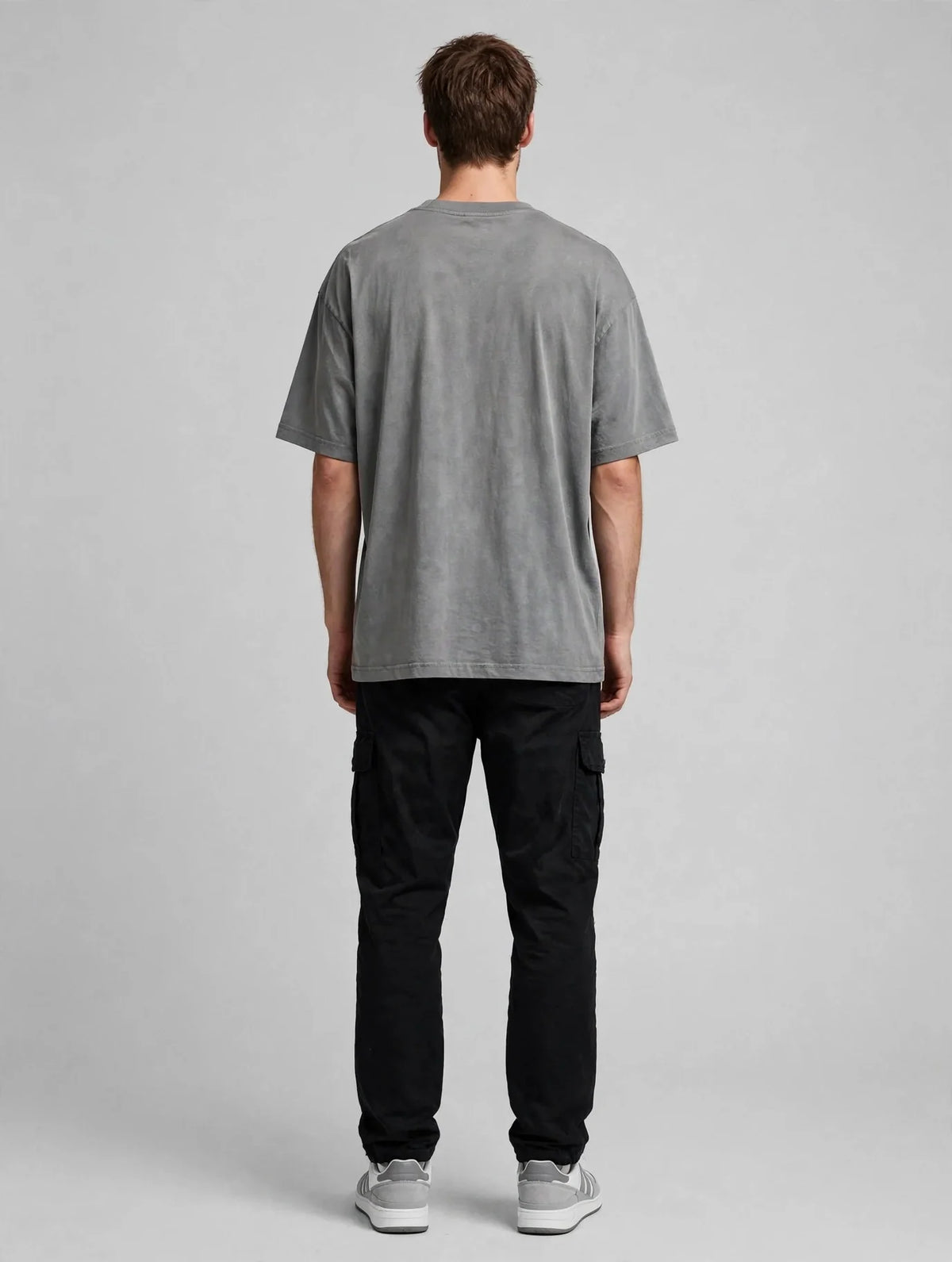 Men Grey Urban Graphic Oversized T-Shirt