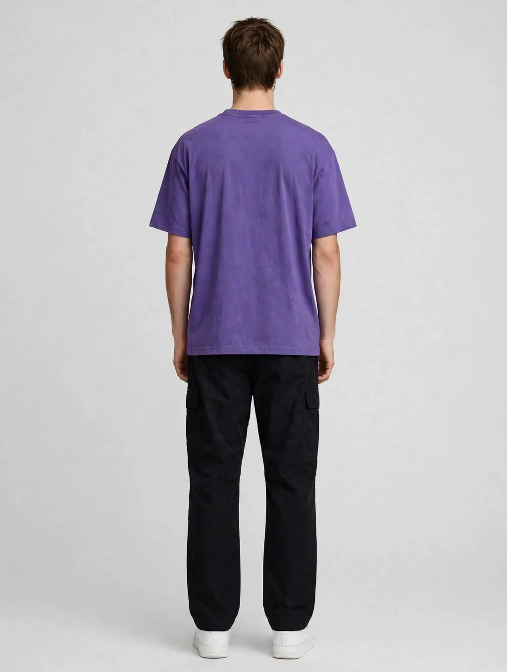 Men Purple Wave Graphic Oversized T-Shirt