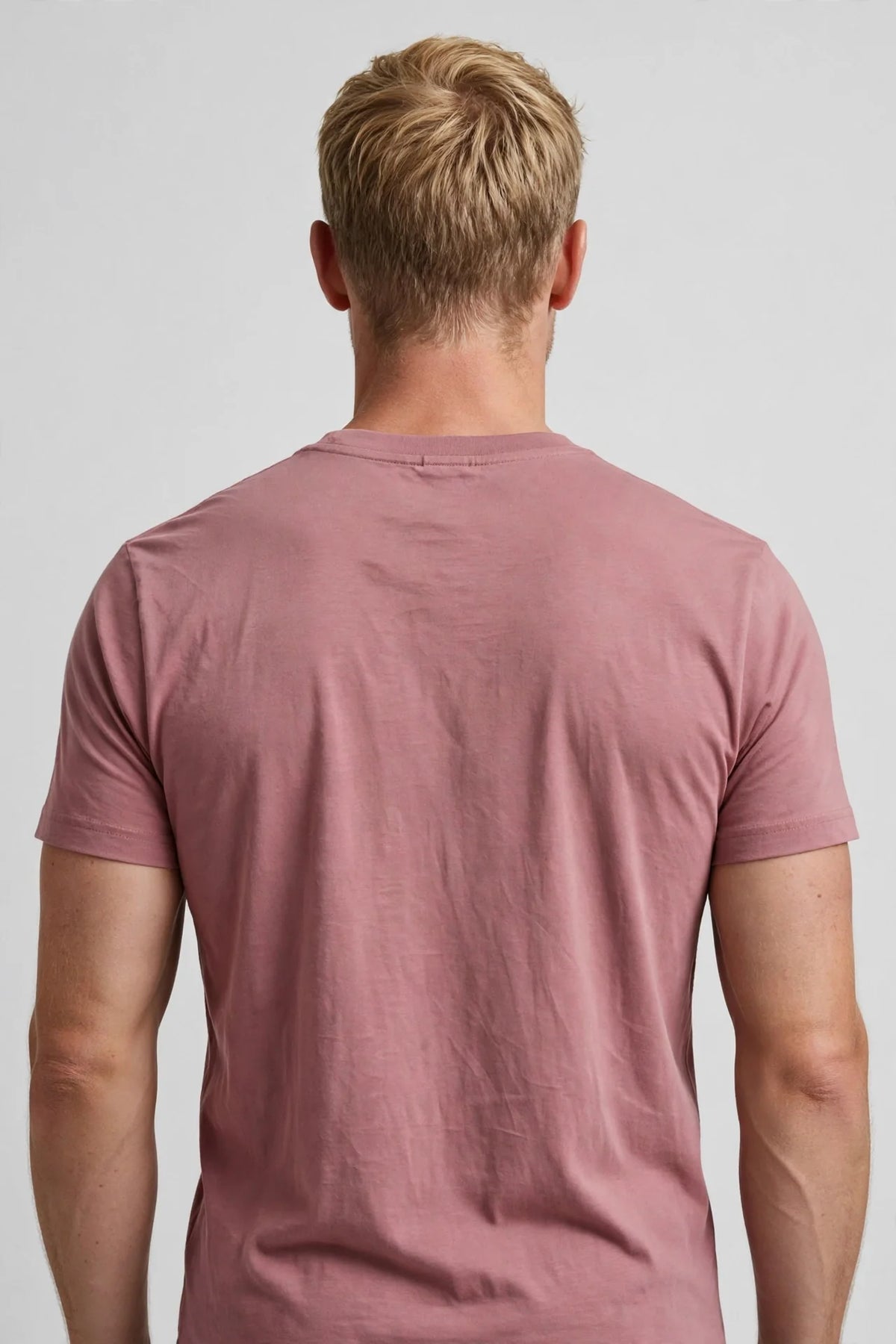 Men Dusty Rose Solid T-Shirt