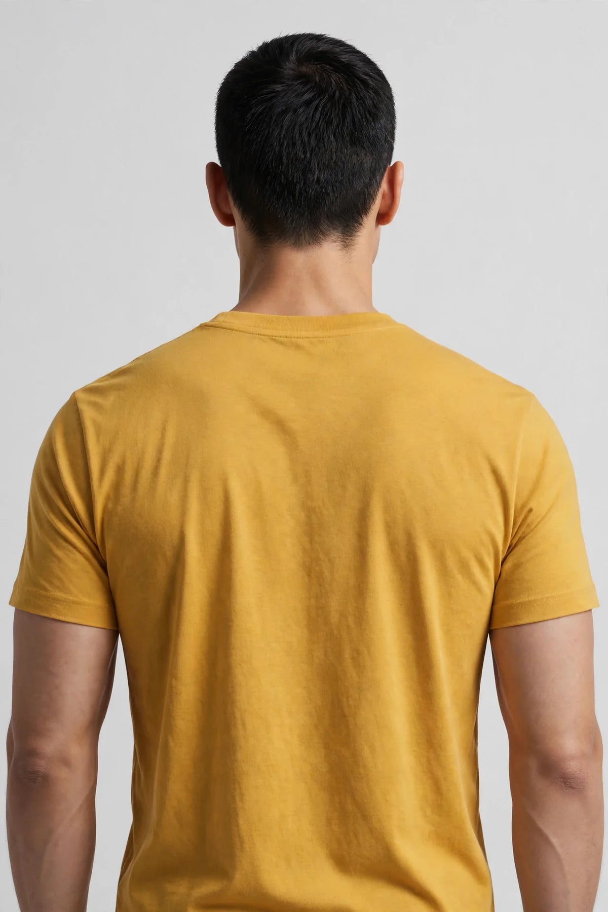 Men Mustard Yellow Solid T-Shirt