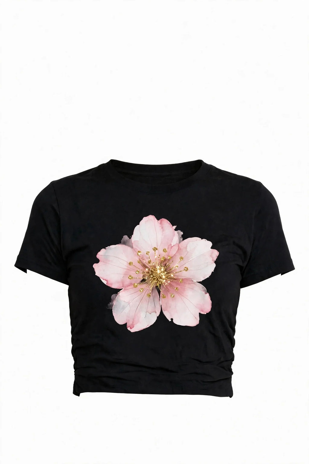 Pineberry Pink Flower Crop Top
