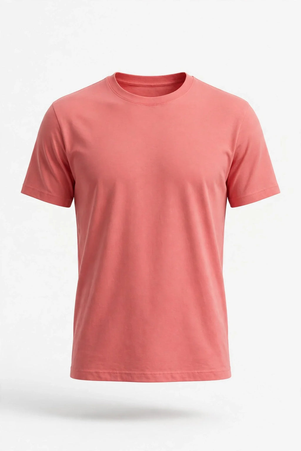 Women Coral Pink Solid T-Shirt