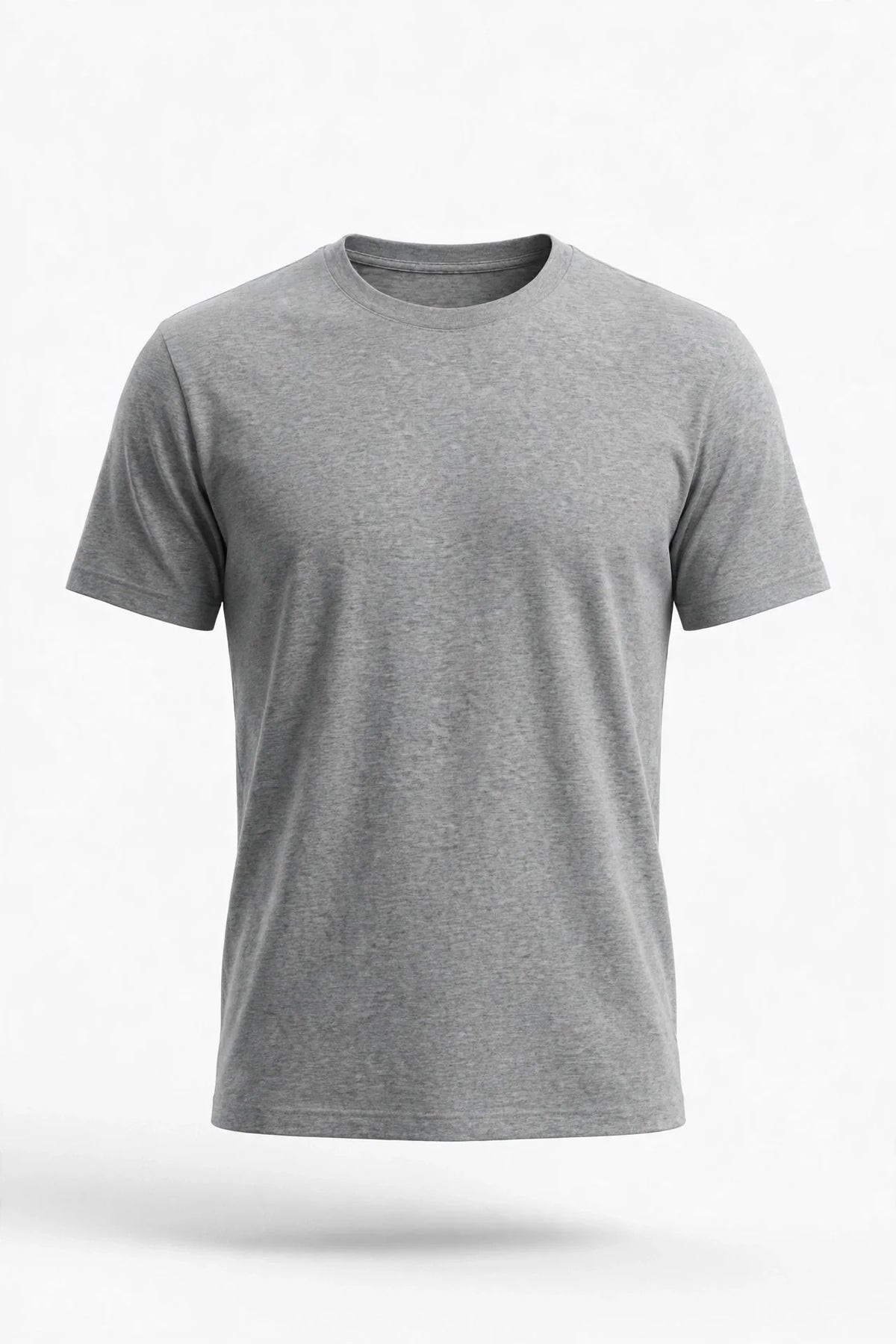 Women Grey Melange Solid T-Shirt - ghost mannequin