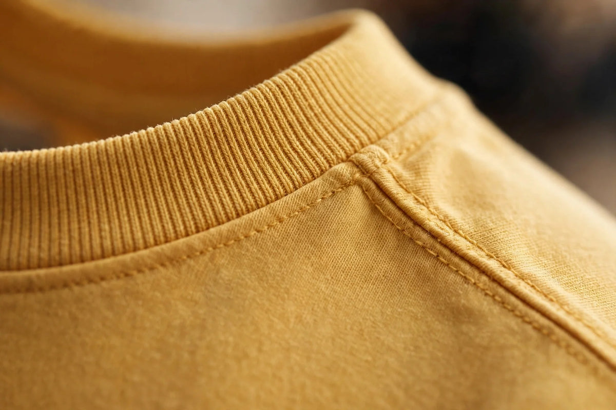 Men Mustard Yellow Solid T-Shirt