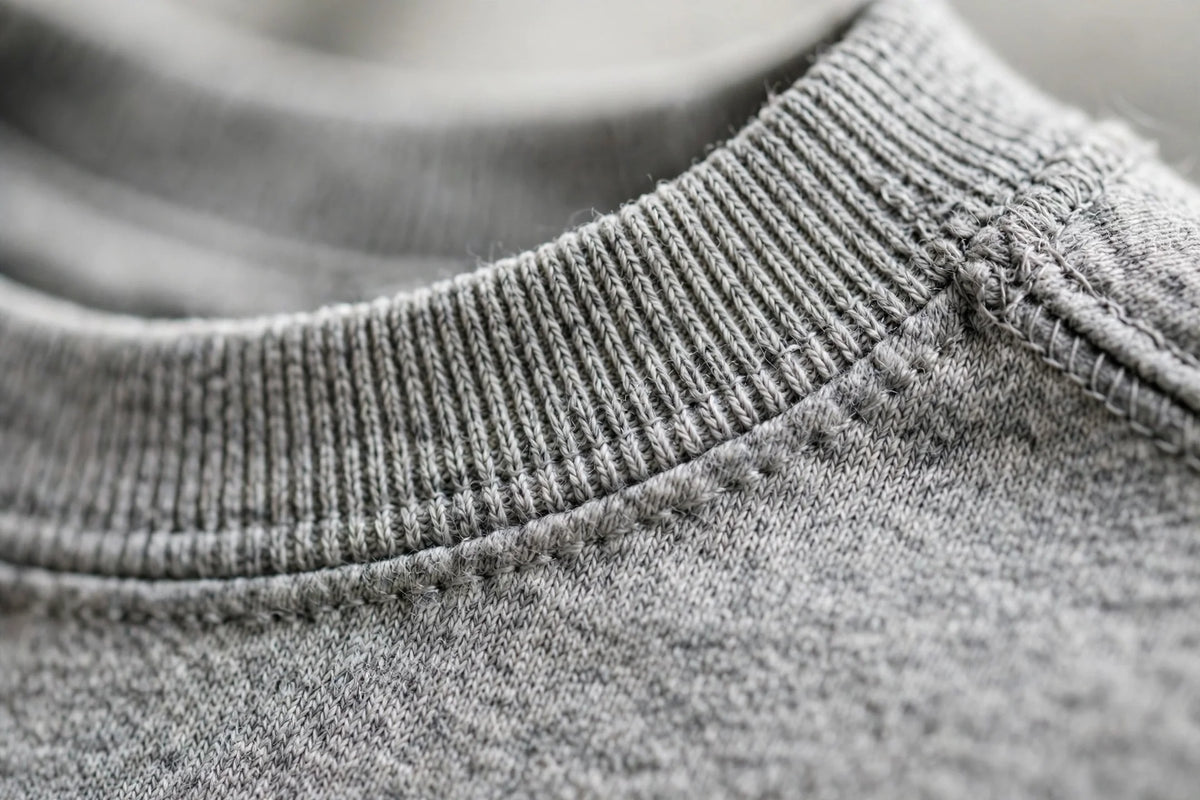 Women Grey Melange Solid T-Shirt - neckline detail