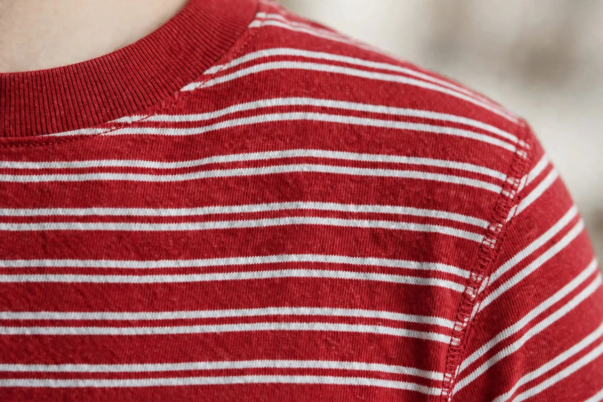 Men Red Striped T-Shirt