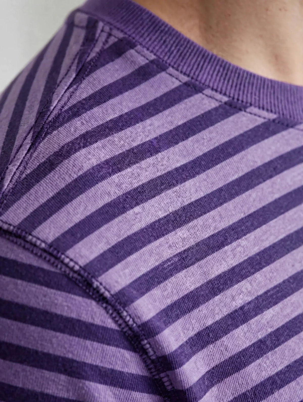 Men Purple Striped T-Shirt