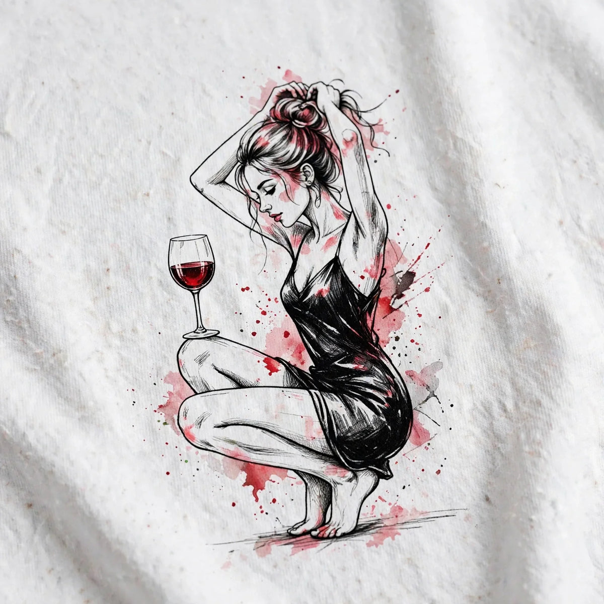 Pineberry A girl with wine Oversized Tee