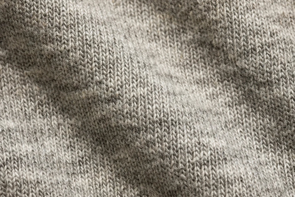 Women Grey Melange Solid T-Shirt - fabric close-up