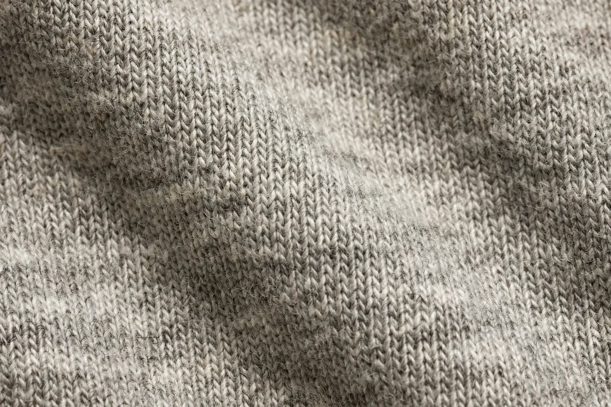 Women Grey Melange Solid T-Shirt - fabric close-up