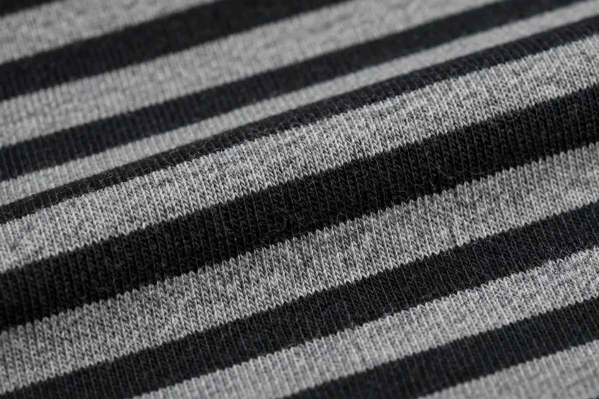 Men Black Grey Striped T-Shirt