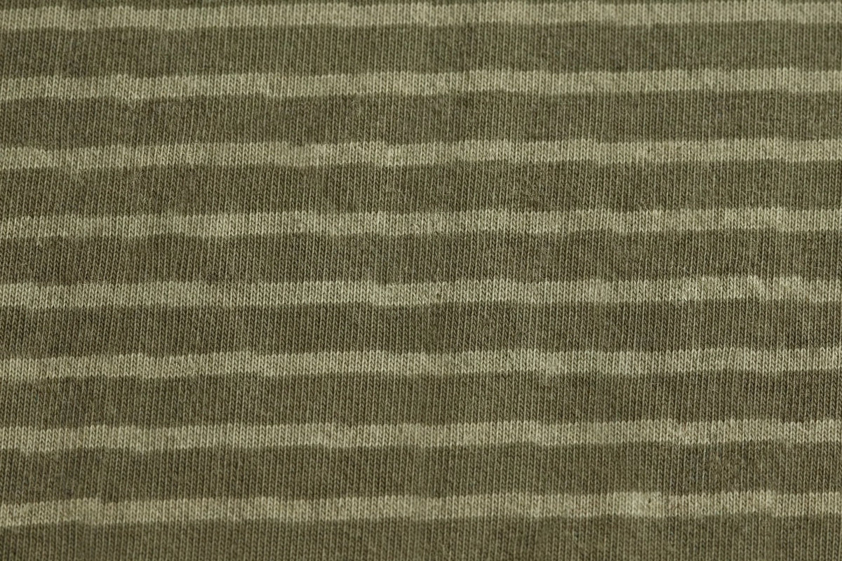Men Olive Striped T-Shirt