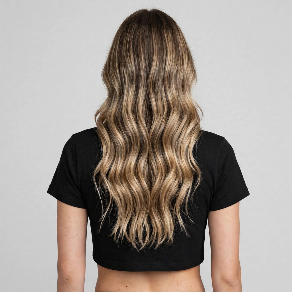 Keep Going Graphic Crop Top – 180 GSM – worn by actress, back view