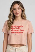 Less We Wanna Graphic Crop Top – 180 GSM – worn by actress, front view