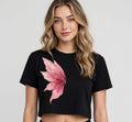 Soft Grunge Petal Graphic Crop Top – 180 GSM – worn by actress, front view