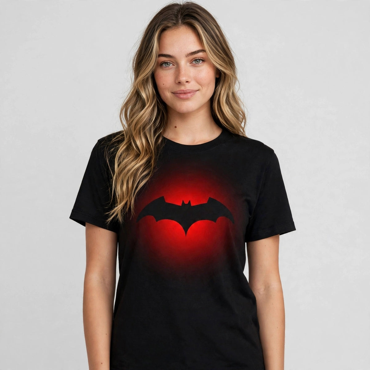 Batman Glow Tee – Half Sleeve 180 GSM – worn by actress, front view