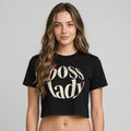 Boss Lady Graphic Crop Top – 180 GSM – worn by actress, front view