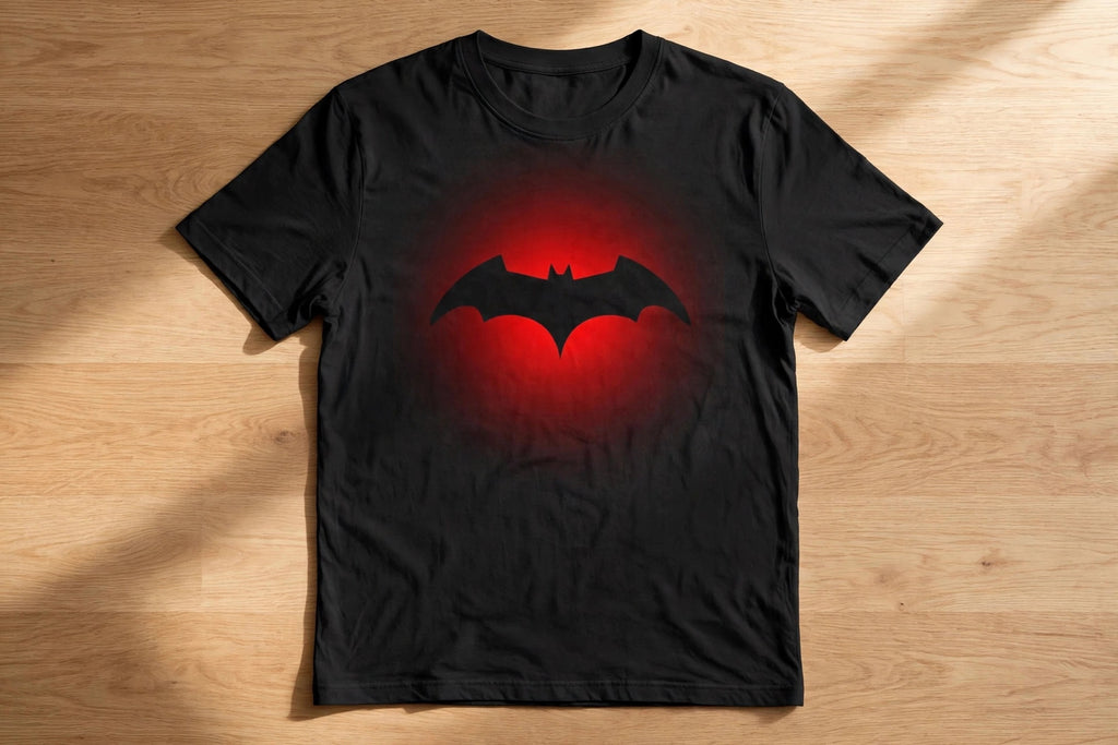Batman Glow Tee – Half Sleeve 180 GSM – flat-lay on table