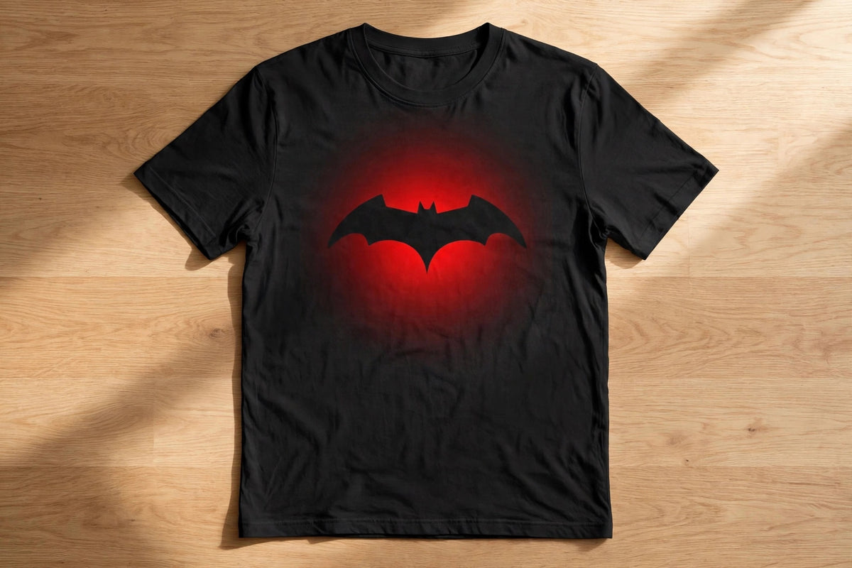 Batman Glow Tee – Half Sleeve 180 GSM – flat-lay on table
