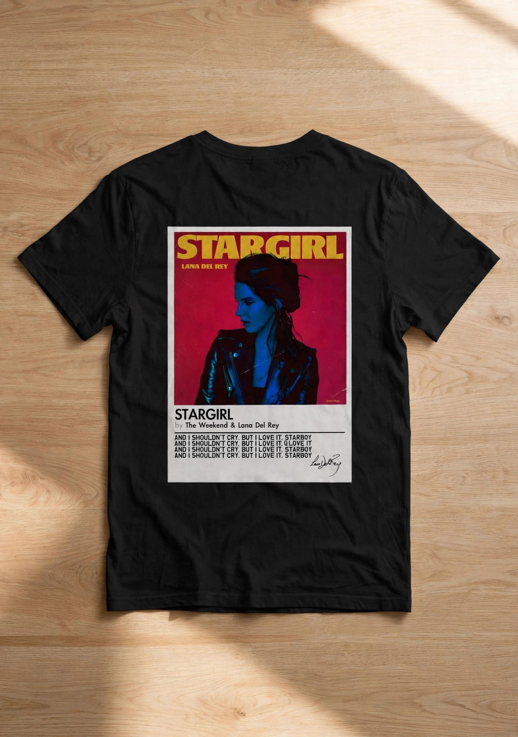 Starboy / Stargirl Couple T-Shirt Set – 180 GSM – STARGIRL flat-lay, back side up