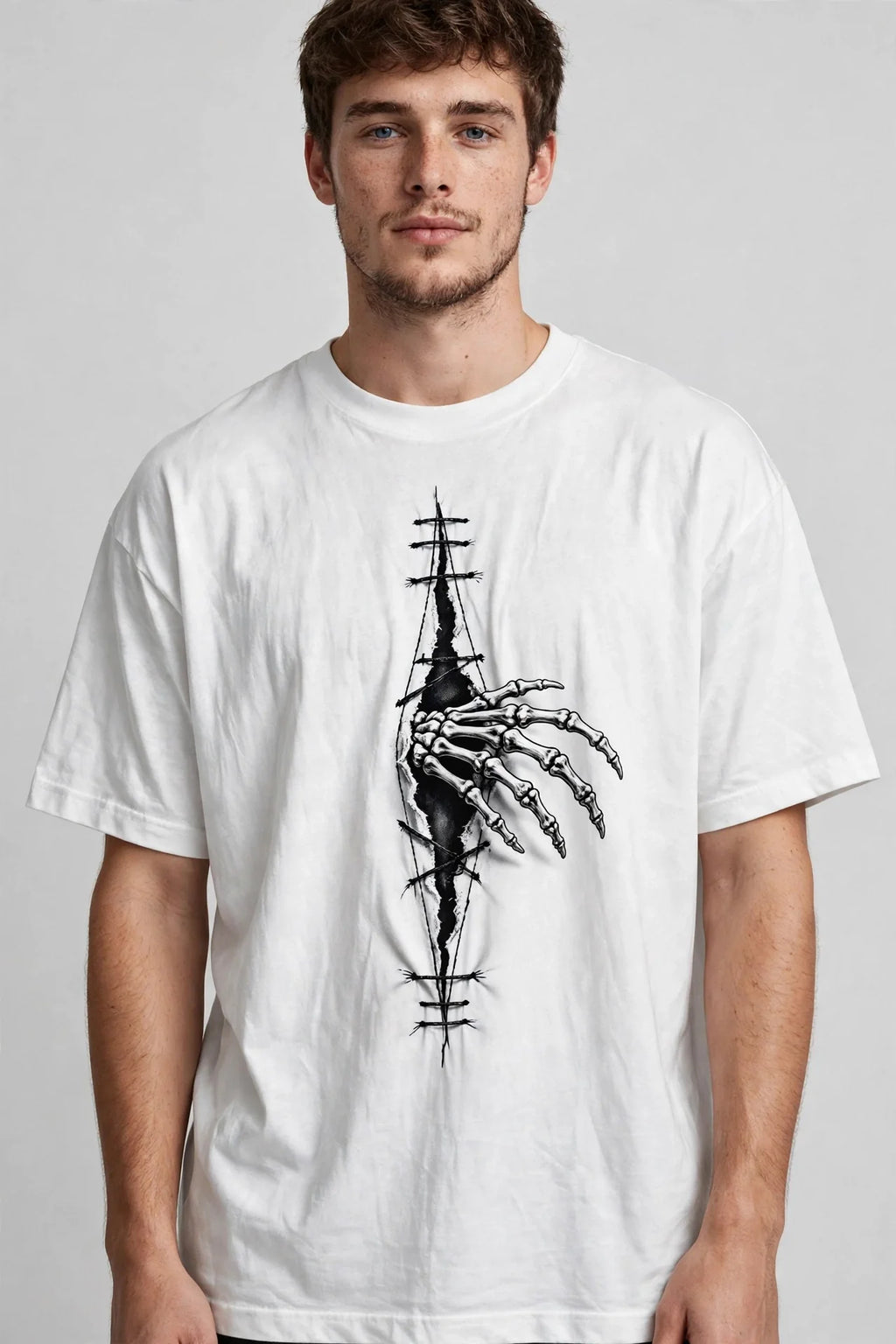 Pineberry Scary Skull Oversized Tee